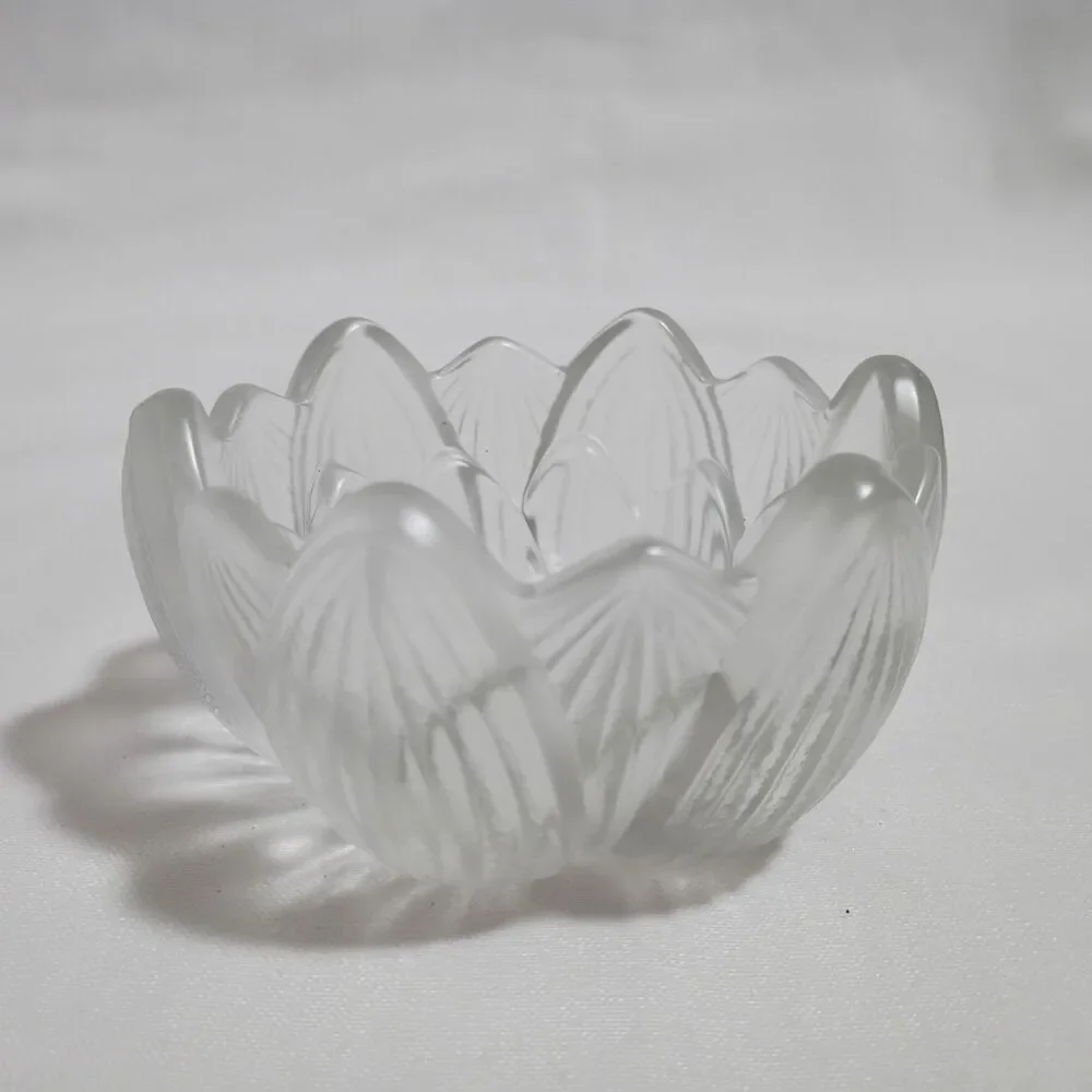VTG Fenton Lotus Flower Art Glass Bowl – Candle Holder Trinket Bowl Decor